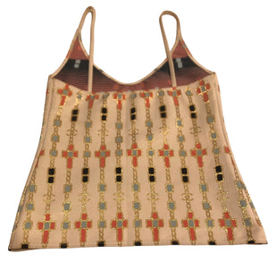 Chanel 07C Neoprene CC Logo Camisole Blouse FR 34