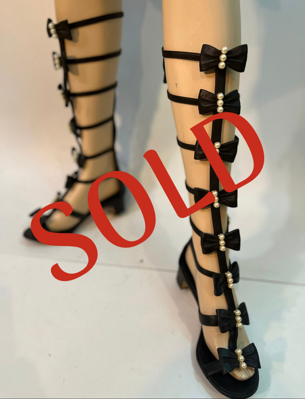 Chanel 16S 2016 Summer Tall Gladiator Sandals w Leather Bows and