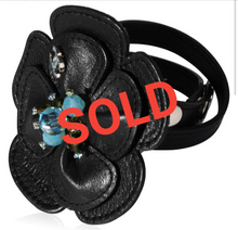 Load image into Gallery viewer, Rare Chanel 05A 2005 Fall Black Camellia Flower Leather Necklace/Bracelet