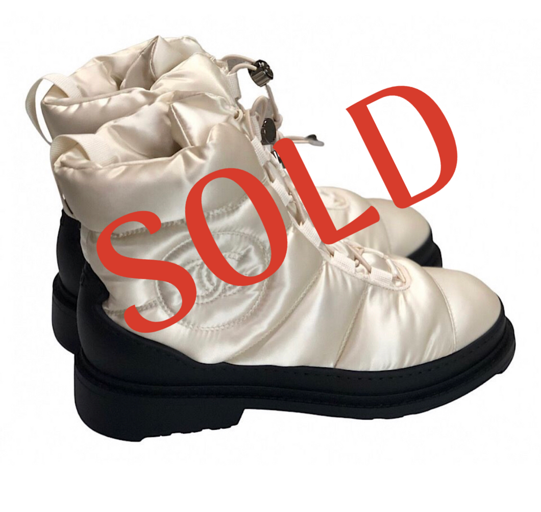 CHANEL, Shoes, Chanel Shearling Booties Size 385