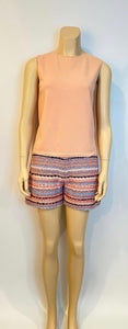 Chanel 04P 2004 Spring Salmon Color Sleeveless Knit Top Blouse FR 40 US 6