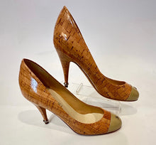 Load image into Gallery viewer, Chanel Leather Polished Wood Design Heels EU 38 US 7/7.5