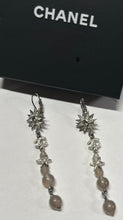 Load image into Gallery viewer, Rare Chanel 15A 2015 Fall Silver Long Star Crystal Dangle Drop Pierced Earrings