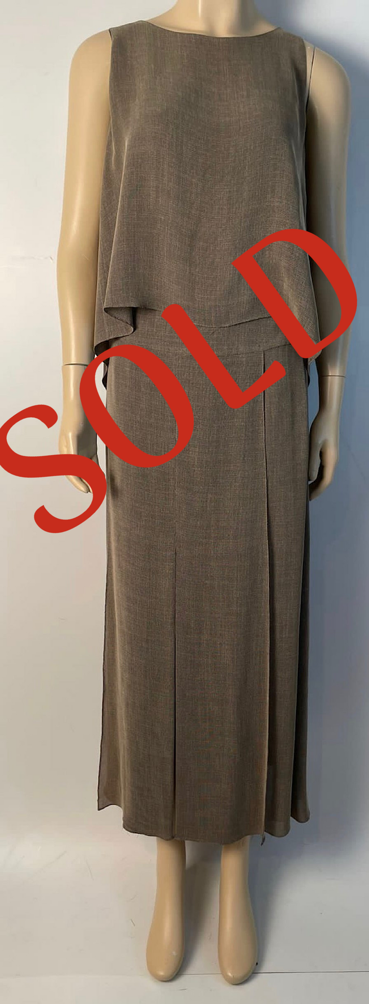 Chanel Vintage 99P 1999 Spring brown blouse long maxi skirt dress