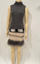 Load image into Gallery viewer, Rare New with Tags Chanel 03A 2003 Fall Beige Brown Pearl Feather Trim Mini Skirt  FR 38