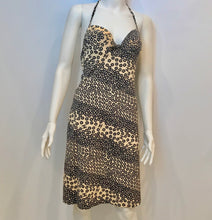Load image into Gallery viewer, NWT Vintage Stretchy Chanel halter top swimwear 03P, 2003 Spring coverup dress beige black FR 38 US 2/4