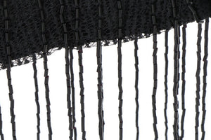 Vintage Chanel 00A, 2000 Fall Autumn Black Tassel Beaded Tube Camisole Top Blouse FR 40 US 4