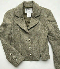Load image into Gallery viewer, Chanel Vintage 03A, 2003 Fall Autumn Brown Tweed Lace Jacket Blazer Skirt Suit Set FR 48 US 14/16