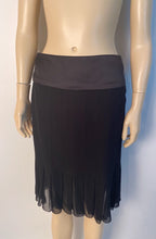 Load image into Gallery viewer, Chanel 03A, 2003 Fall Black Silk Chiffon Skirt FR 38 US 6