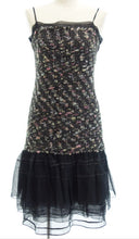 Load image into Gallery viewer, Vintage Chanel 04A, 2004 Fall Tweed Black multicolor Mini spaghetti strap Dress FR 36 US 4/6