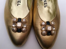 Load image into Gallery viewer, Vintage Chanel Metallic Gold Gripoix beaded Ballet Ballerina Flats Shoes EU 36 US 5/5.5