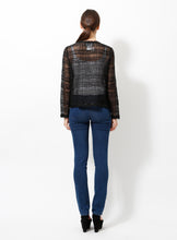 Load image into Gallery viewer, Chanel 06C 2006 Cruise Resort Black Sheer window pane Jacket Cardigan Top FR 36 US 4