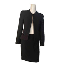 Load image into Gallery viewer, Vintage Chanel 98P, 1998 Spring black boucle wool skirt suit US 2/4