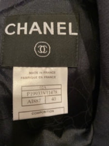 Rare Chanel 02A 2002 Fall Black Fitted Jacket with Crystal Embellishments FR 40 US 4/6