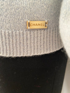 Chanel 01A 2001 Fall powder blue turtleneck pullover sweater FR 42
