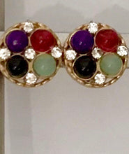 Load image into Gallery viewer, Chanel Vintage 03A Fall Autumn Multicolor Gold Metal Gripoix Clip On Earrings
