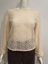 Load image into Gallery viewer, Vintage Chanel 98A 1998 Fall winter white sweater Lace Blouse FR 34 US 4/6