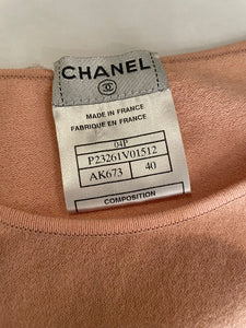 Chanel 04P 2004 Spring Apricot Blouse Top FR 40 US 6
