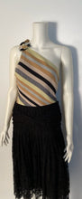 Load image into Gallery viewer, Chanel 01P, 2001 Spring Camellia ribbed shoulder striped top blouse FR 38
