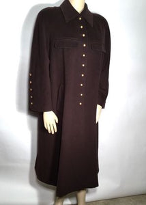 Chanel Vintage 1990 Long Brown Dress Coat Jacket US 14/16