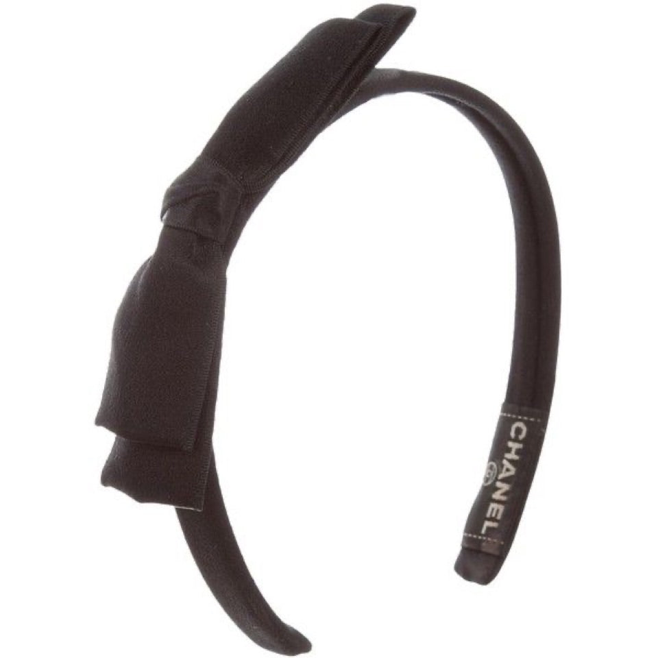 Chanel Black Satin Bow HeadBand Hair Accessory – HelensChanel