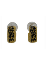 Load image into Gallery viewer, Chanel 02P, 2002 Spring Vintage Pierced Wooden CC Collage Earrings