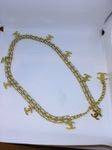 Load image into Gallery viewer, Chanel Vintage 01A White Leather Gold Metal CC Chain Belt