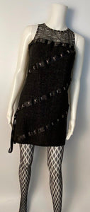 Chanel 03A 2003 Fall Snap Collection Lace Satin Ribbon dress US 4
