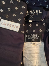 Load image into Gallery viewer, 1970’s Collection 16 Rare Chanel Vintage Navy Blue Skirt Suit FR 44