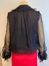 Load image into Gallery viewer, Rare Chanel 08A 2008 Fall Black Silk Chiffon Blouse Camisole Top FR 38 US 4/6