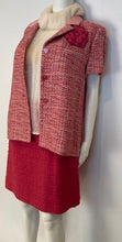 Load image into Gallery viewer, Vintage Chanel 02P, 2002 Spring Pink/Red Short Sleeve Tweed Jacket FR 42