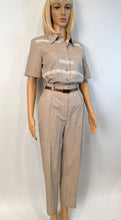 Load image into Gallery viewer, Vintage Chanel 1997 Khaki Blouse Pants Summer Wool Set FR 34
