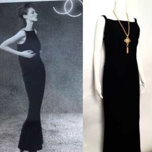 Chanel black maxi gala dress