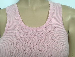 Chanel Pink Ribbed Tank Top Blouse US 4/6
