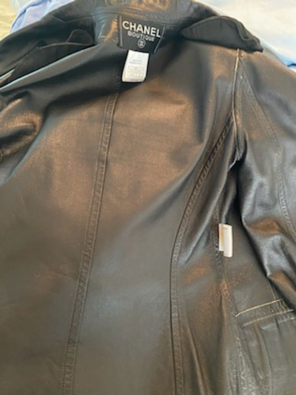 HelensChanel Vintage Chanel 98P 1998 Spring Suede and Lambskin Leather Beige/Dark Brown Trim Jacket FR 36