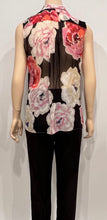 Load image into Gallery viewer, Chanel 11P 2011 Spring Black Floral Silk Chiffon Top Blouse FR 38 US 4/6