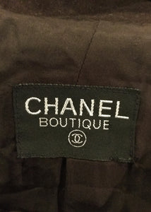 Chanel Vintage 1990 Long Brown Dress Coat Jacket US 14/16