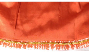 97P, 1997 Spring Vintage Chanel Boutique Orange Plaid Wool Tweed Jacket Blazer Skirt Suit Set US 8/10