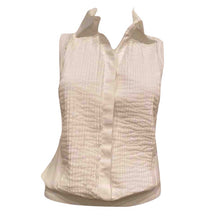 Load image into Gallery viewer, Chanel 05P, 2005 Spring White Cotton Top Blouse Pleated Front FR 42