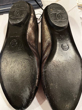 Load image into Gallery viewer, Chanel metallic black bronze/gold color Ballet Ballerina Flats Shoes EU 34.5 US 3.5/4