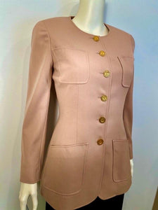 Chanel Boutique 97P, 1997 Spring Beige Blush Pant Jacket Suit Set FR 36 US 4