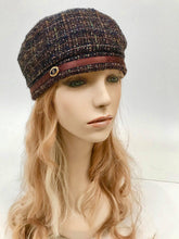 Load image into Gallery viewer, Chanel Fantasy Tweed Brown Multicolor Beret Hat Sz 57