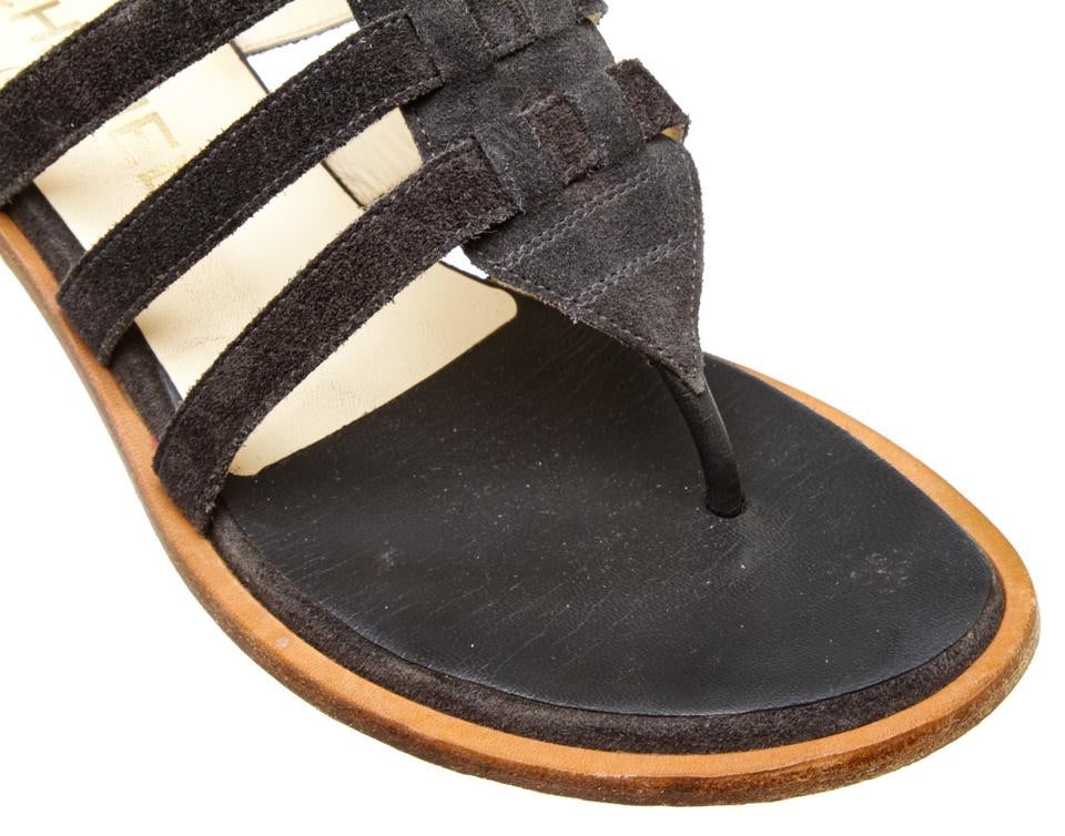 Dejlig vulgaritet Asien Chanel Gladiator 15S 2015 Summer Strap Flat Sandal Boots Dark Grey Sue –  HelensChanel