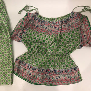 Vintage 1980’s Chanel Creations Paris 2 piece Skirt Boho Set Size 6
