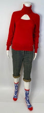 Load image into Gallery viewer, Chanel 06A 2006 Fall Red Wool Keyhole Bolero Sweater US 4/6/8