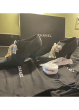Load image into Gallery viewer, Chanel 18A 2018 Pre-Fall Black Fabulous Pearl Crystals and CC Bows Heel Booties EU 38 US 7/7.5