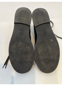 Chanel Black Suede Lace Up Ankle Boots EU 39 US 8.5