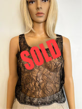 Load image into Gallery viewer, Chanel Black Sheer Lace Blouse Top Camisole US 4