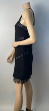 Load image into Gallery viewer, Chanel 2003 Fall 03A Snap Collection Black Tweed Boucle Satin with Camellia lace dress US 4