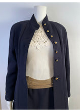 Load image into Gallery viewer, 93P/93A 1993 Chanel Boutique Vintage Dark Navy Skirt Suit Set FR 36/38